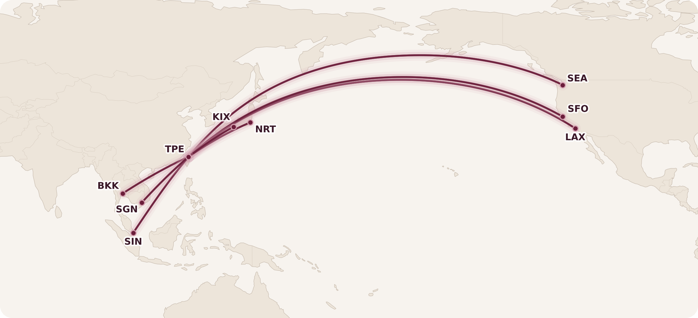 Starlux Business Class Routes