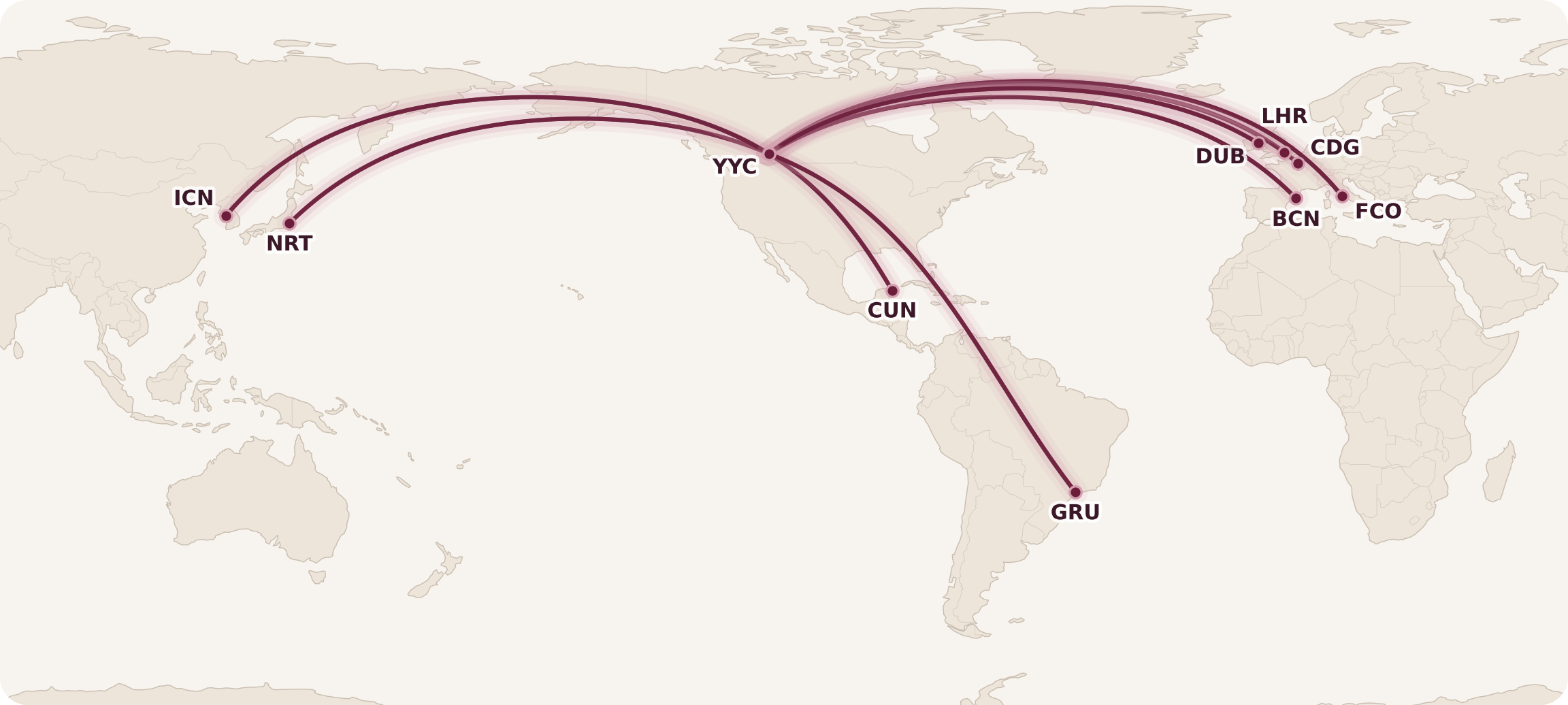 WestJet Business Class Routes